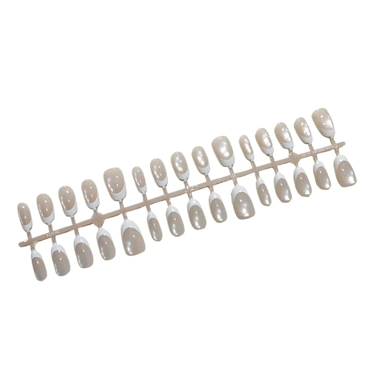 Frans Wit Cat Eye Press-On Nails Kort Ovaal 30 stuks