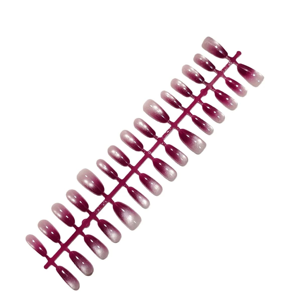 Paarse Cat Eye Press-On Nails Medium Ovaal Glasparel Design