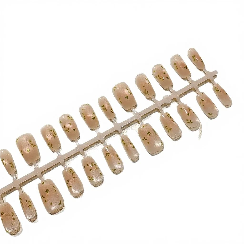 Korte Kistvormige Press-On Nagels Madeliefje Cat Eye Design 30 Stuks