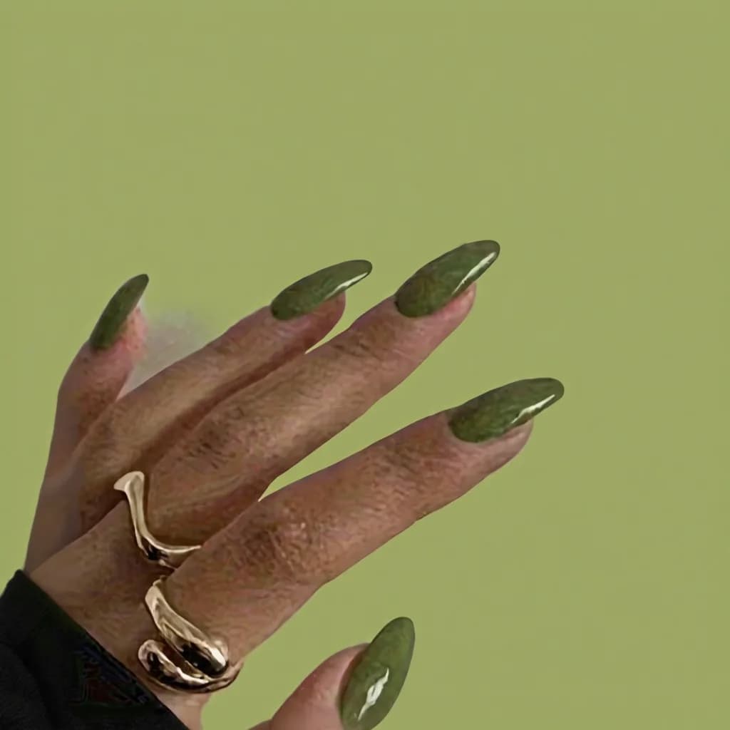 Glanzende trapeziumvormige press-on nagels, kort, effen kleur, 24 stuks in doos