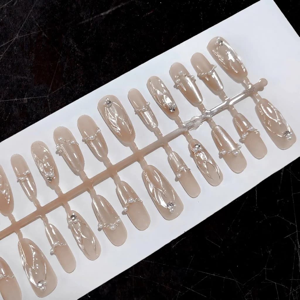Nageltips Cat Eye Zeemeermin Design Lang Ovaal 30 Stuks