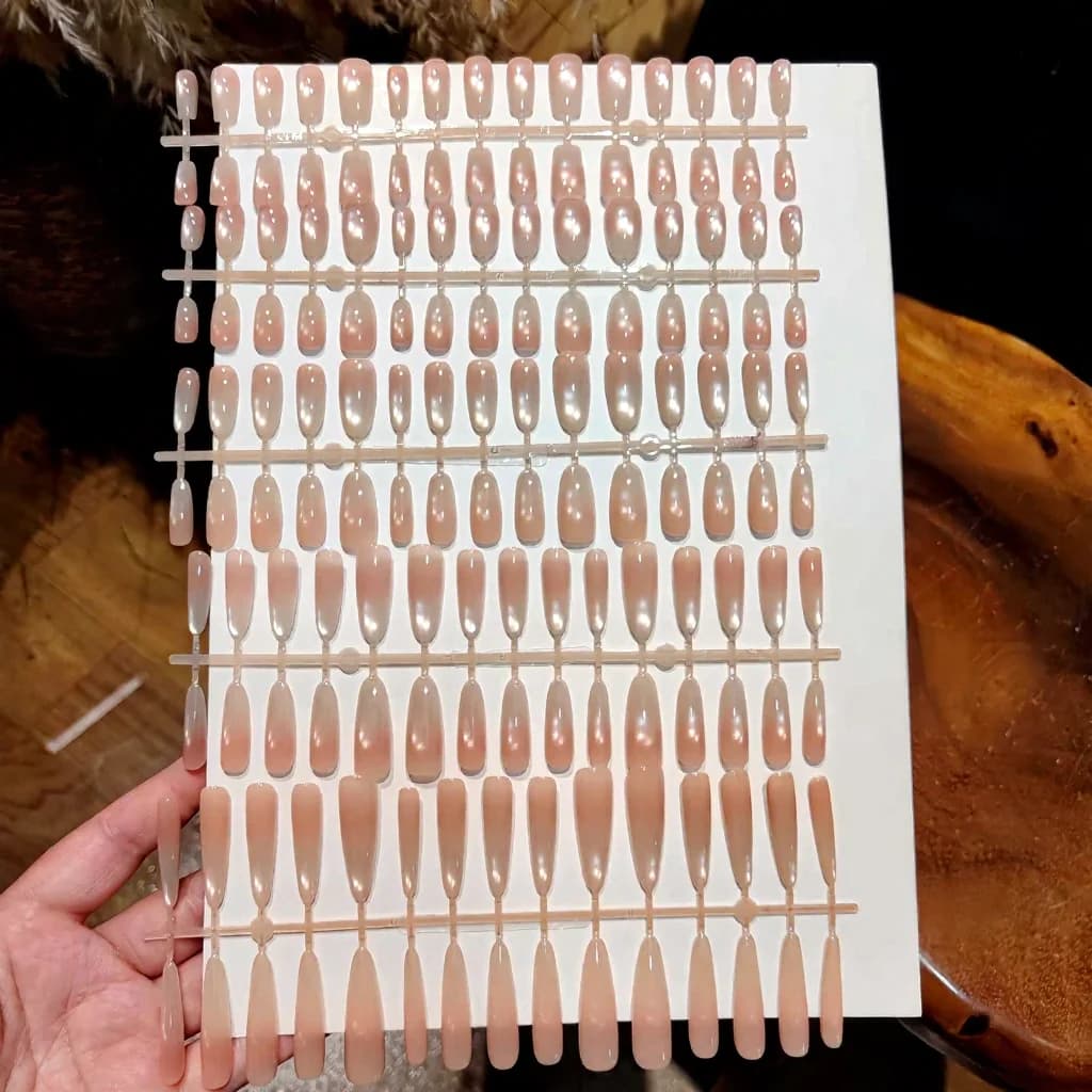 Kattenoog Glaskraal Press-On Nails, Voorgelijmde Kunstnagels