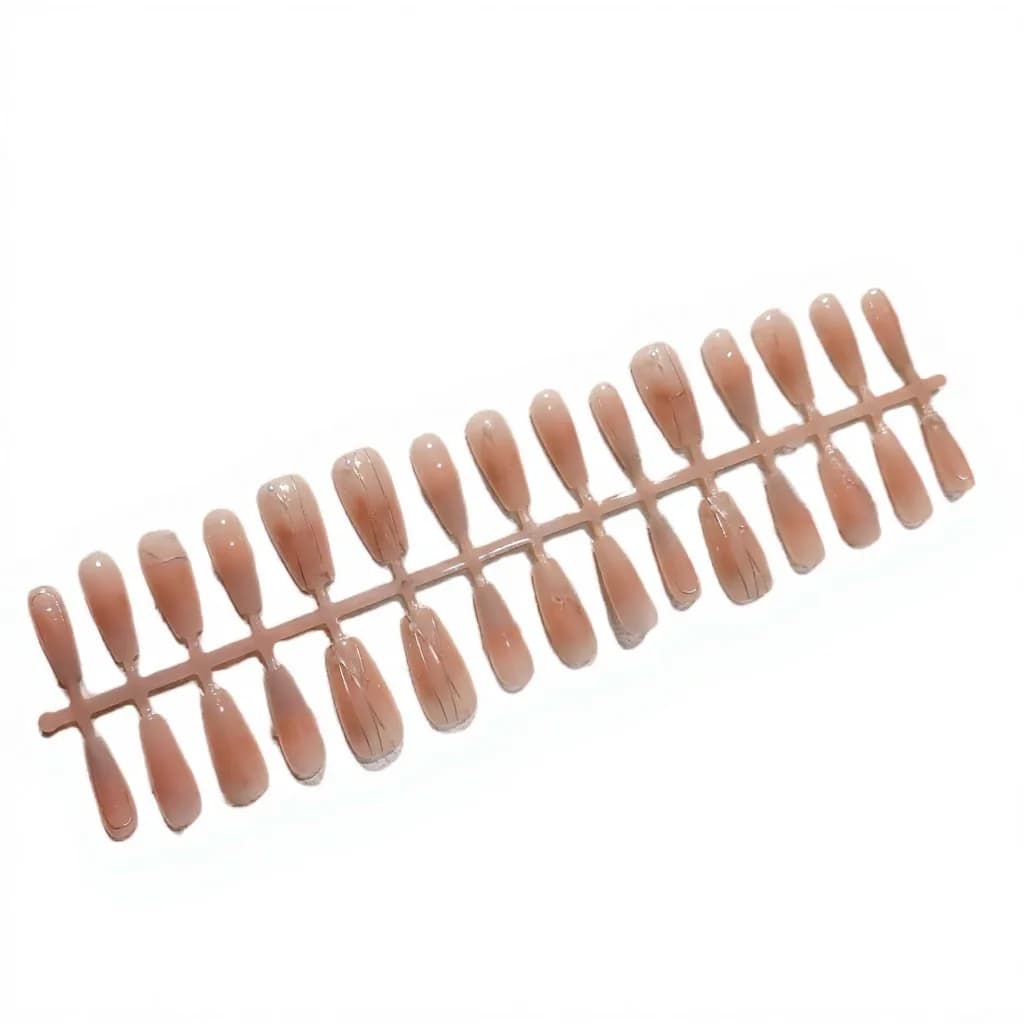 Gold Line Rose Press-On Nails met Vlinder en Cat Eye Glitter