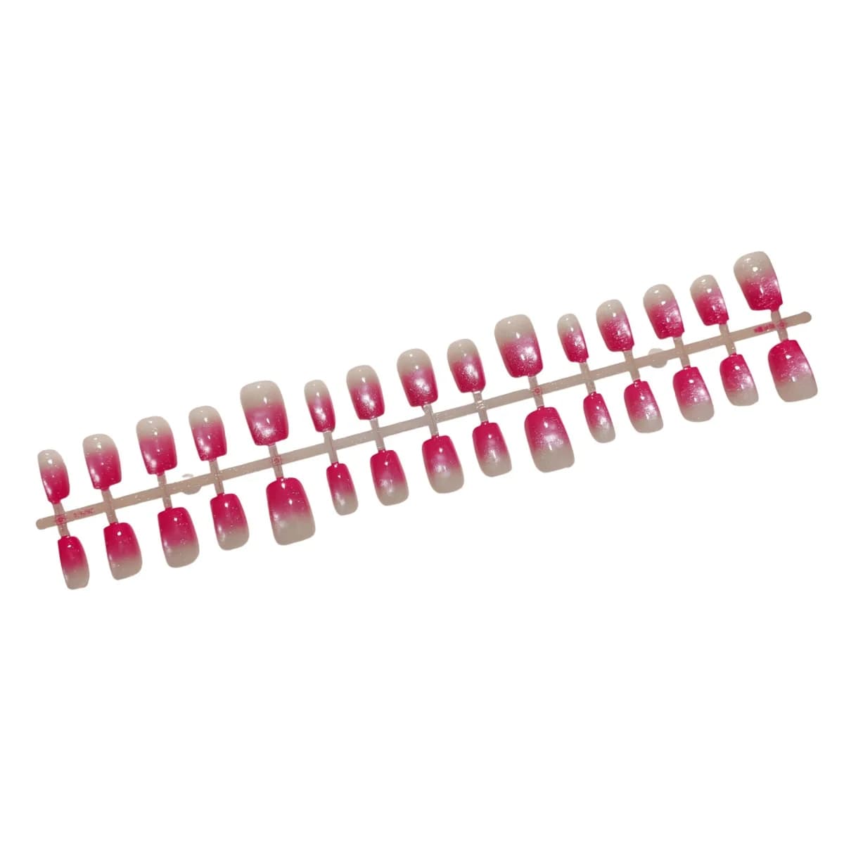 Roze Gradient Cat Eye Press-On Nails Korte Ballerina Vorm
