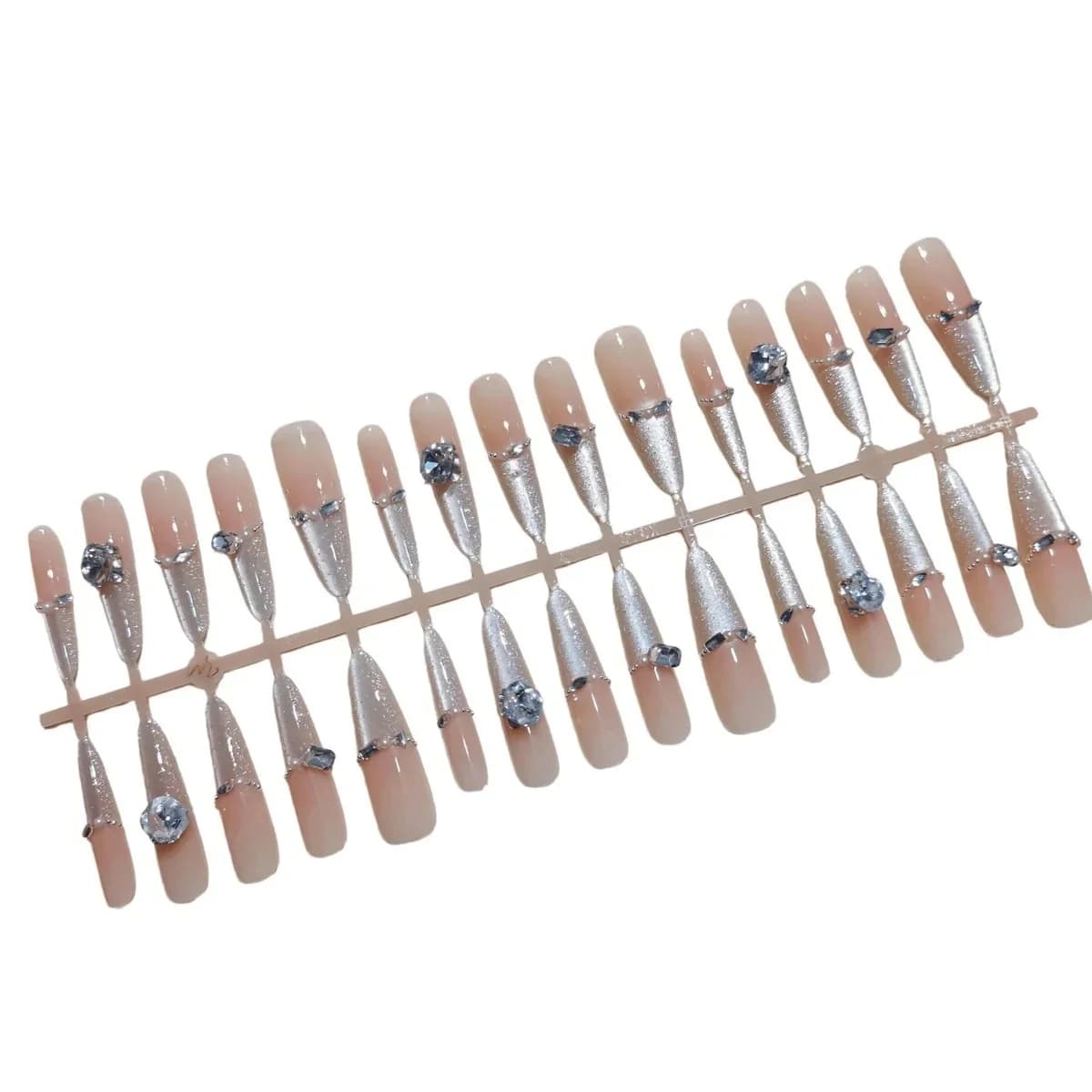 Parelmoeren Strass Press-On Nails Cat Eye Glitter Manicure Set