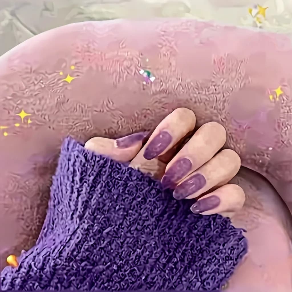 Glanzende trapeziumvormige press-on nagels, korte lengte, effen kleur, 24 stuks in doos