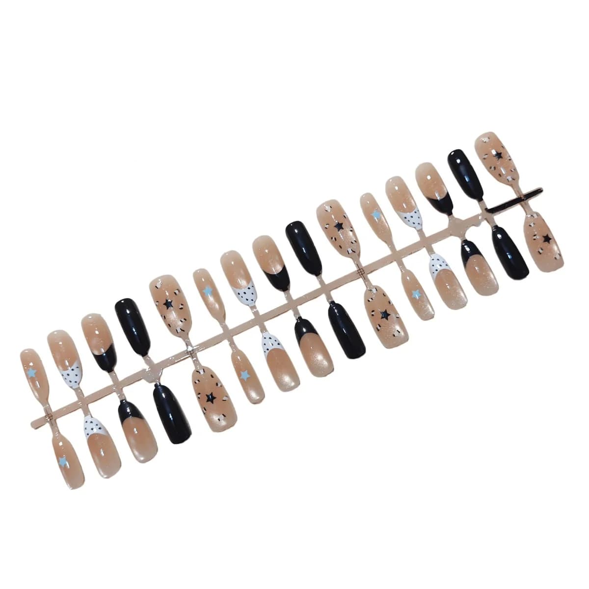 Zilveren Ster Cat Eye Druk-op Nagels Medium Ovale Vorm 30 Stuks