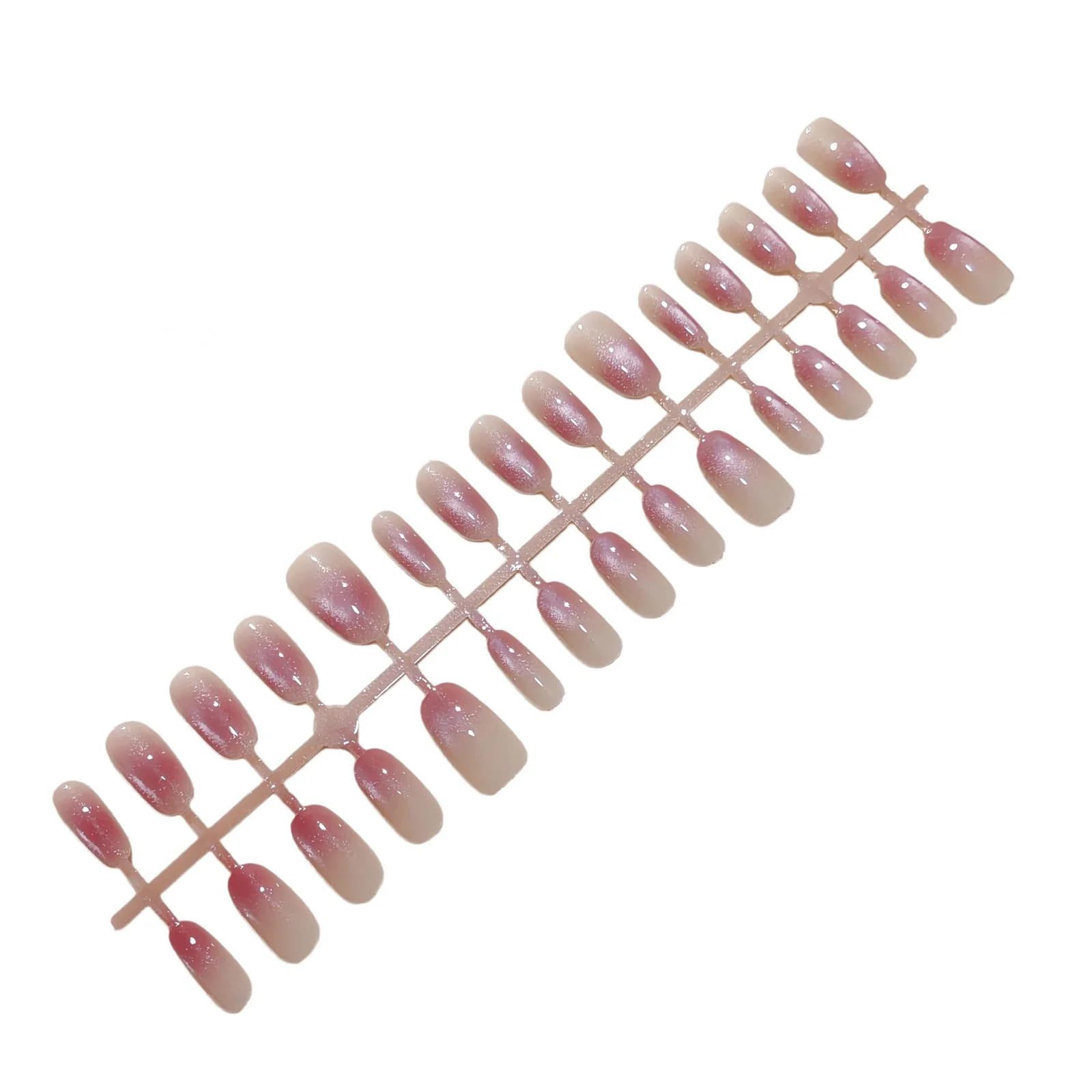 Rokerig Paars Cat Eye Nepnagels Kort Medium Ovaal Gradient