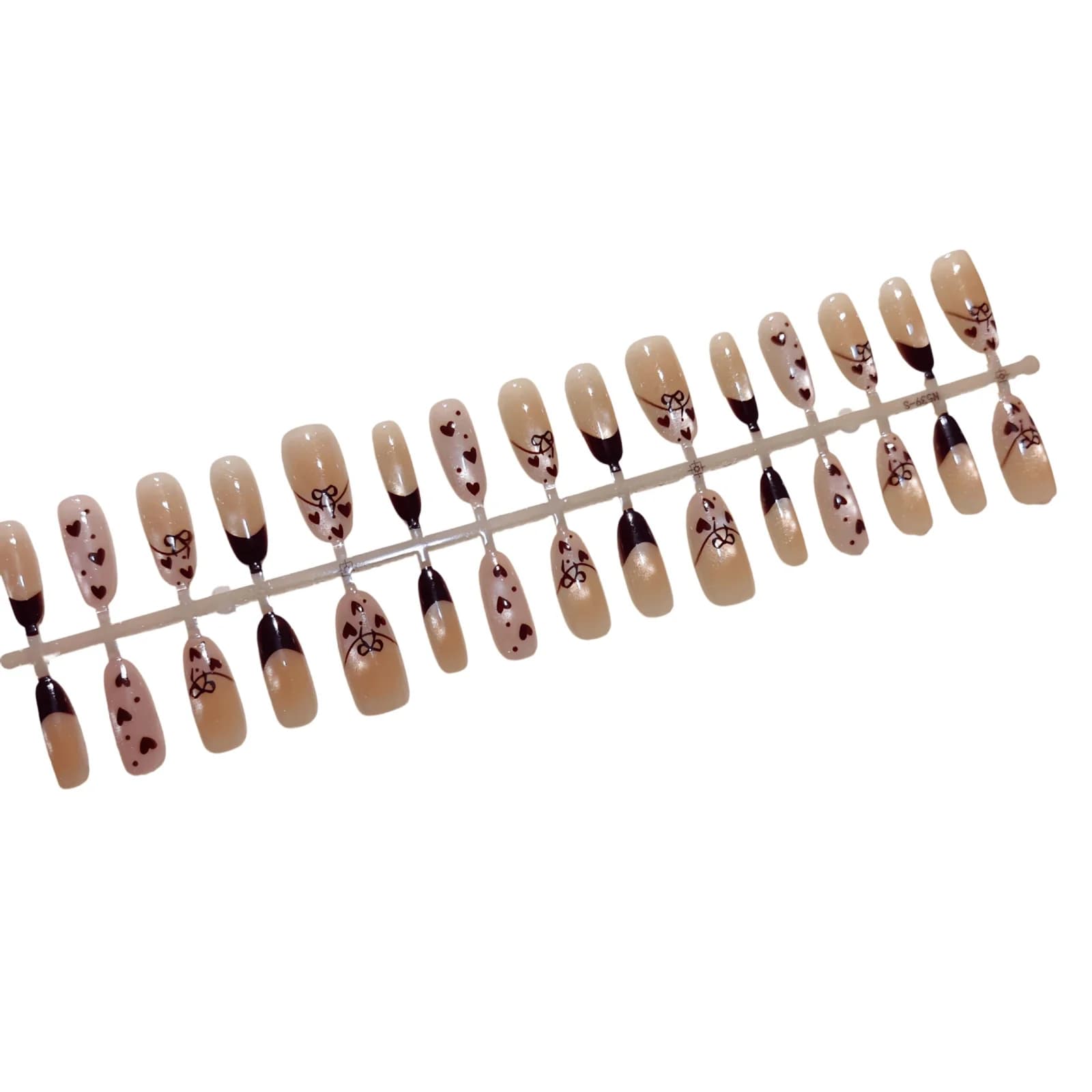 Caramel Vlinder Cat Eye Press-On Nails Medium Ovaal 30 Stuks