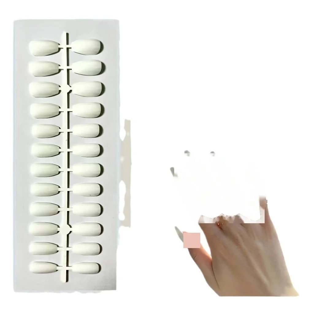 Glanzende trapeziumvormige press-on nagels, korte lengte, effen kleur, 24 stuks in doos