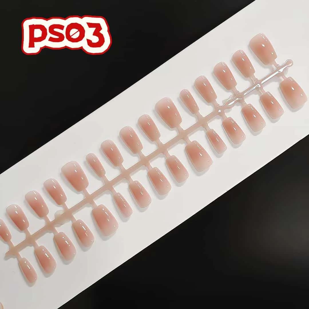 Press-on Nails Blush Design 30 Stuks Kort Medium Coffin Vorm