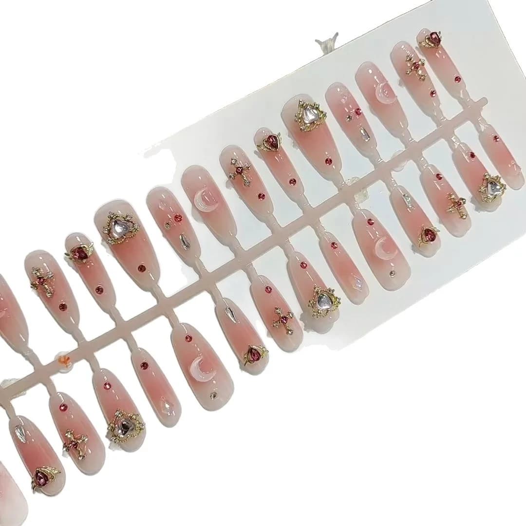 Press-On Nagels met Strass Lange Stiletto Vorm 30 Stuks