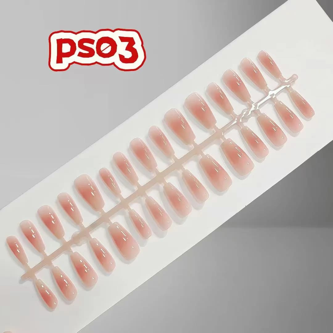 Press-on Nails Blush Design 30 Stuks Kort Medium Coffin Vorm